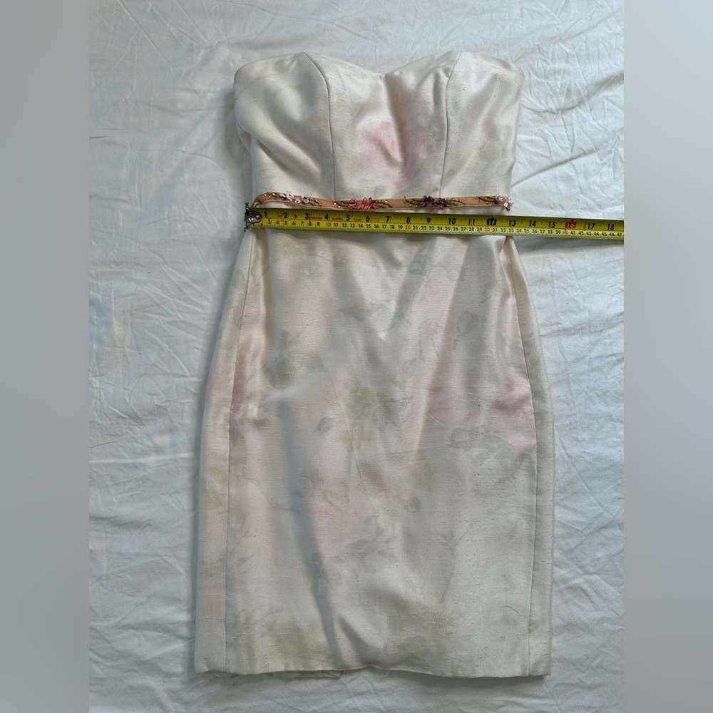 Elda De La Rosa Haute Couture Strapless Silk Blend Floral Dress Kentucky Derby 6 - Picture 12 of 13